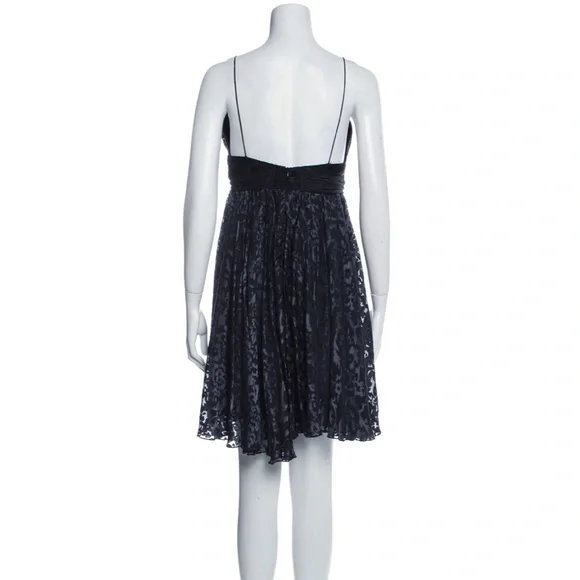 MILLY V-Neck A-Line Blue Dress - Picture 4 of 13